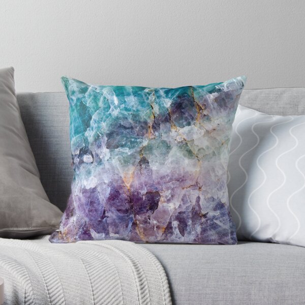 Cristal de quartz turquoise et violet Coussin
