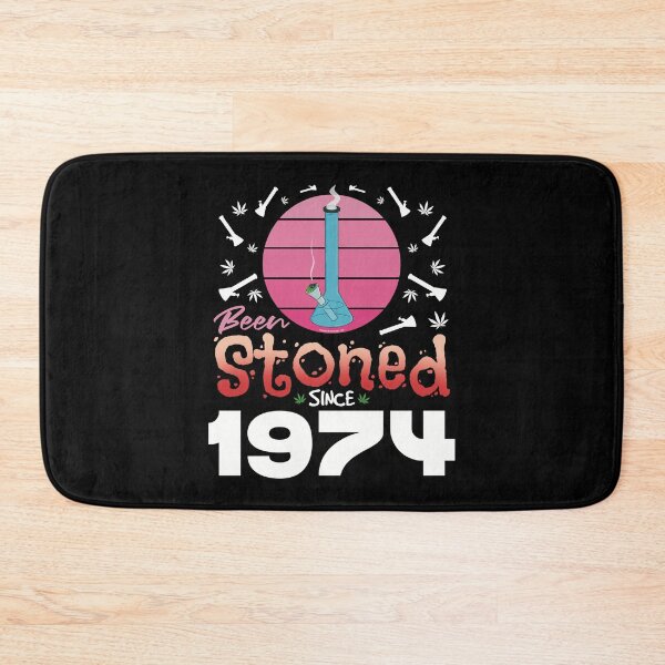 Item preview, Been stoned since 1974 (Pink retro vintage sunset with bong) designed and sold by YomeHayin.
