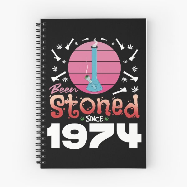 Item preview, Been stoned since 1974 (Pink retro vintage sunset with bong) designed and sold by YomeHayin.