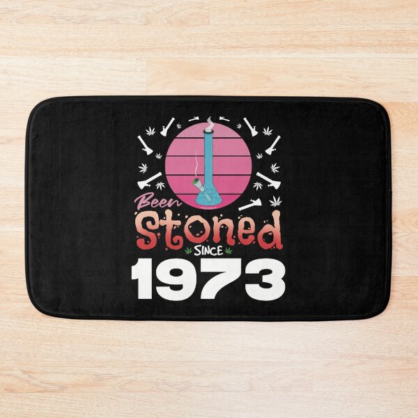 Item preview, Been stoned since 1973 (Pink retro vintage sunset with bong) designed and sold by YomeHayin.