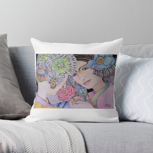 Art Deco Ladies Throw Pillow