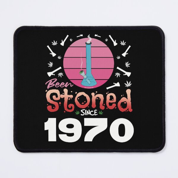 Item preview, Been stoned since 1970 (Pink retro vintage sunset with bong) designed and sold by YomeHayin.