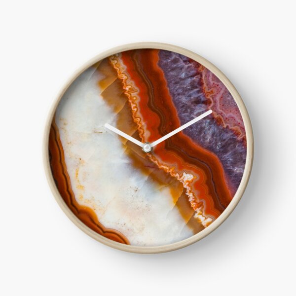 Agate améthyste rouillée Horloge