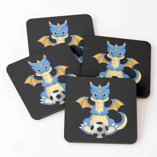 Item preview, Dragon Playing Soccer ,Funny Good Dragon Football Lovers Blue Design designed and sold by pedrored369.