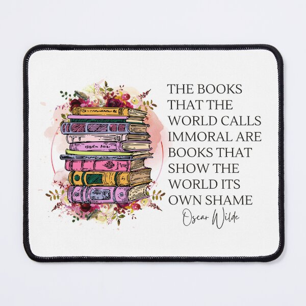 Item preview, "The books that the world calls immoral" Oscar Wilde Quote with a Vintage Book Floral Design designed and sold by Auntieck.
