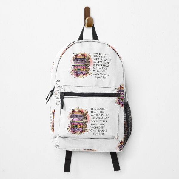 Item preview, "The books that the world calls immoral" Oscar Wilde Quote with a Vintage Book Floral Design designed and sold by Auntieck.
