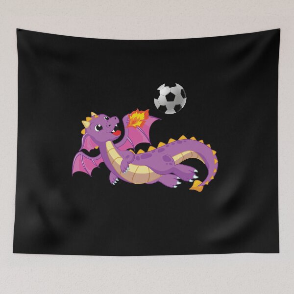 Item preview, Dragon Playing Soccer ,Funny Good Dragon Football Lovers Purple Design designed and sold by pedrored369.
