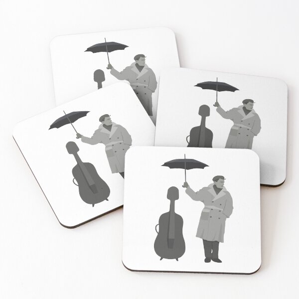 Item preview, Man Holding Umbrella Over Cello In The Rain designed and sold by adlibcreative.