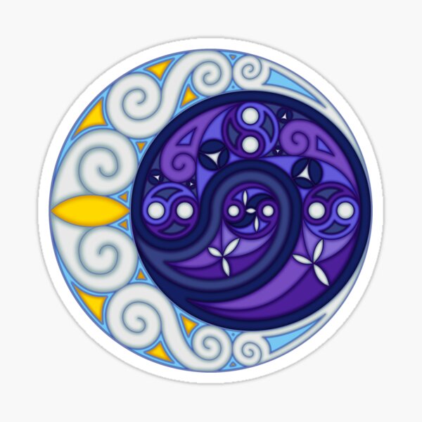 Celtic Cescent Moon - Celestial Spiral Design Sticker
