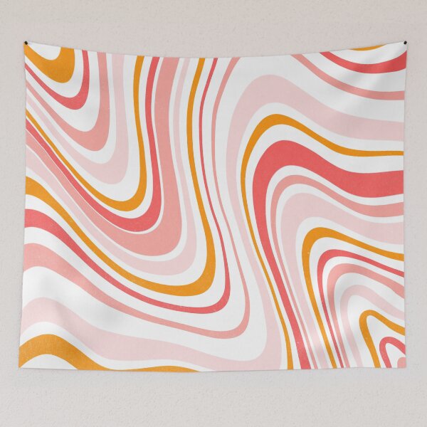 Item preview, Retro 70s swirl pink abstract pattern designed and sold by trajeado14.