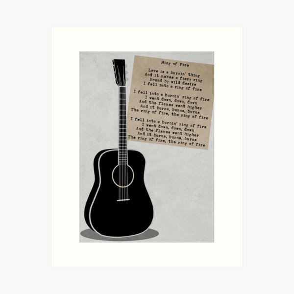 Item preview, Retro Music - Johnny Cash Ring of Fire designed and sold by AtticJunk.