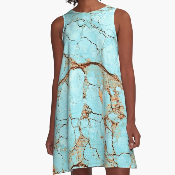 Rusty Cracked Turquoise A-Line Dress