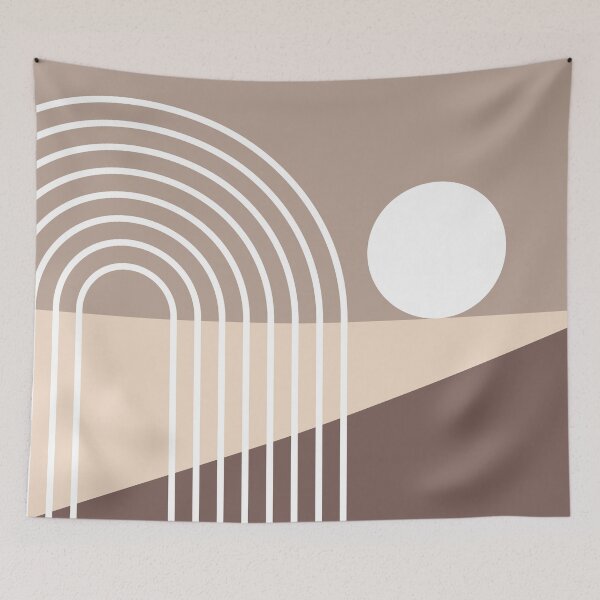 Item preview, Sun Rainbow Beach Abstract 3 in Terracotta Beige Shades designed and sold by nineFlorals.