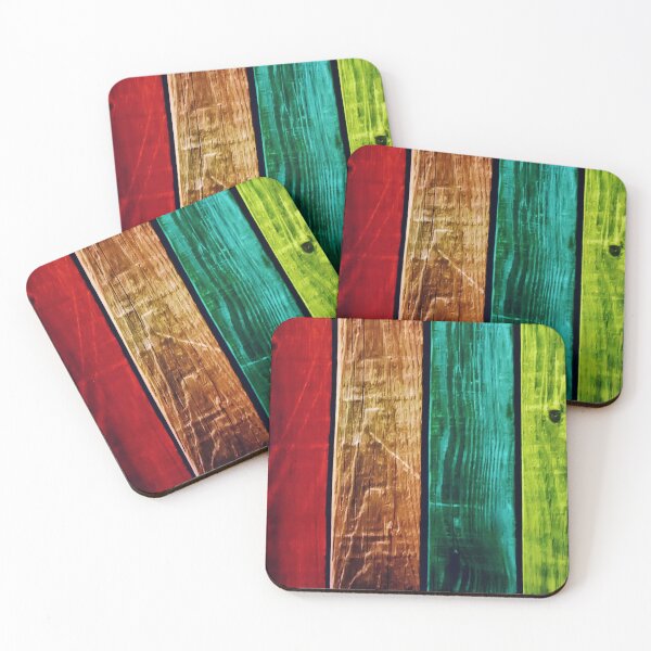 Item preview, Red Brown Seagreen Yellowgreen Wood Planks Pattern designed and sold by RyansOpenDoor.