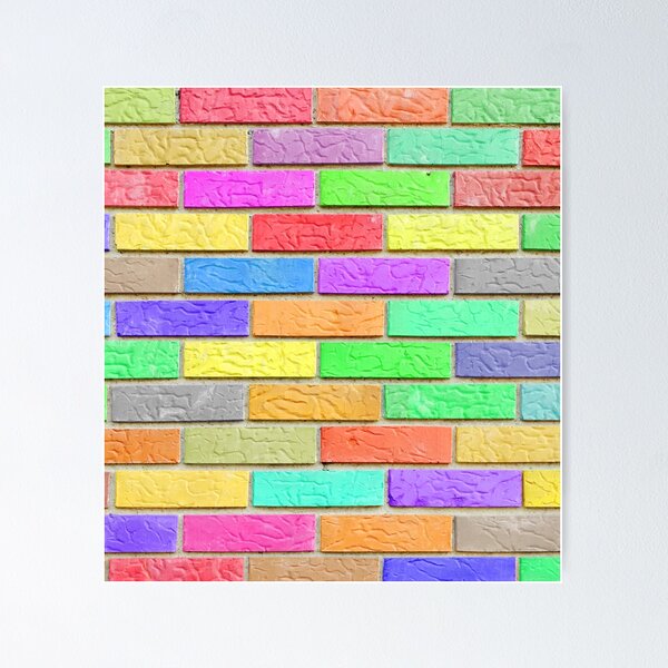 Item preview, Multicolor Painted Brick Wall Design Pattern designed and sold by RyansOpenDoor.