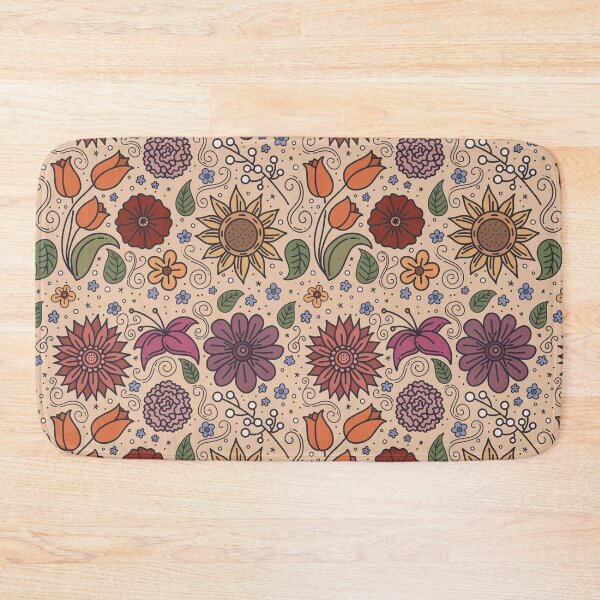 Item preview, Wildflowers Doodle Pattern | Golden Colorway designed and sold by Jackie Van Ryn.