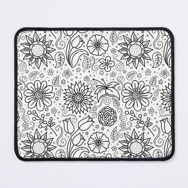 Item preview, Wildflowers Doodle Pattern | Black & White Colorway designed and sold by Jackie Van Ryn.