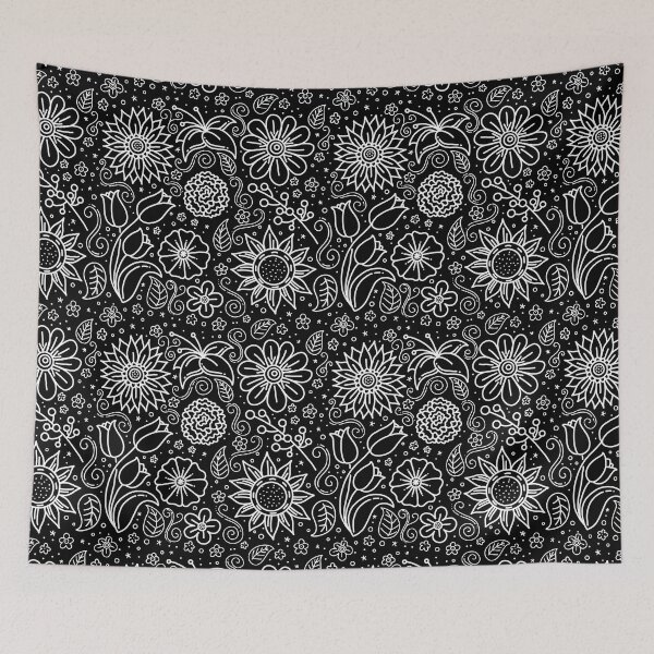 Item preview, Wildflowers Doodle Pattern | Inverted Colorway designed and sold by Jackie Van Ryn.