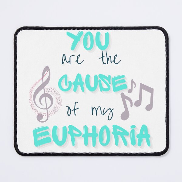 Item preview, You are the cause of my euphoria teal and music notes with treble clef designed and sold by MGuyerArt.