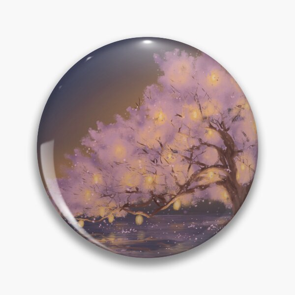 Item preview, Blossoming cherry blossom, glowing lanterns designed and sold by MazzyJay.