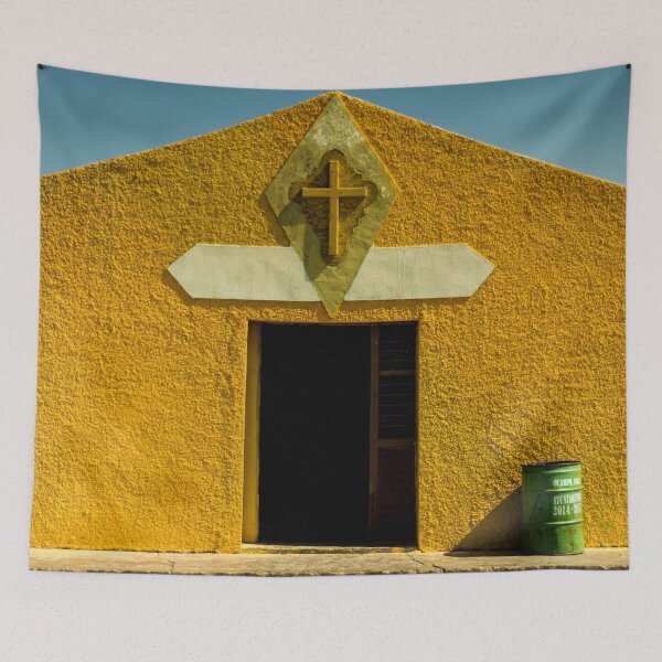 Item preview, Travel Summer Church Sky Vintage in Mexico - Yellow - Cross designed and sold by travel101.