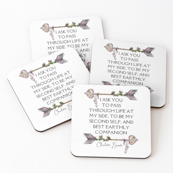 Item preview, I ask you to pass through life at my side, romantic Charlotte Bronte quote with a boho arrow heart design designed and sold by Auntieck.
