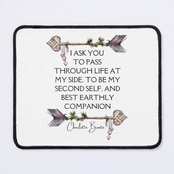 Item preview, I ask you to pass through life at my side, romantic Charlotte Bronte quote with a boho arrow heart design designed and sold by Auntieck.
