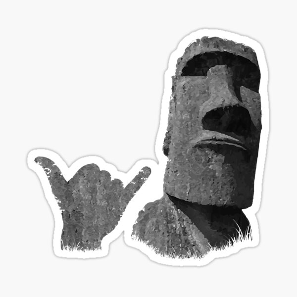 Moai Face Easter Island Statue Funny Gift Idea' Sticker