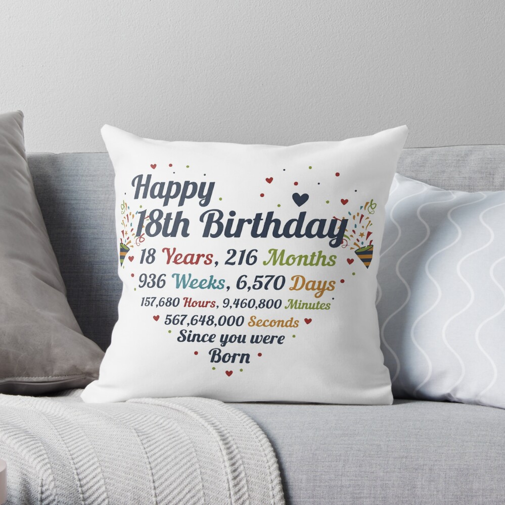 Birthday Boy Time To Level Up' Throw Pillow Cover 18” x 18”