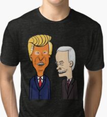 TRUMP PENCE BEAVIS BUTTHEAD PARODY PCM MEMES Tri-blend T-Shirt