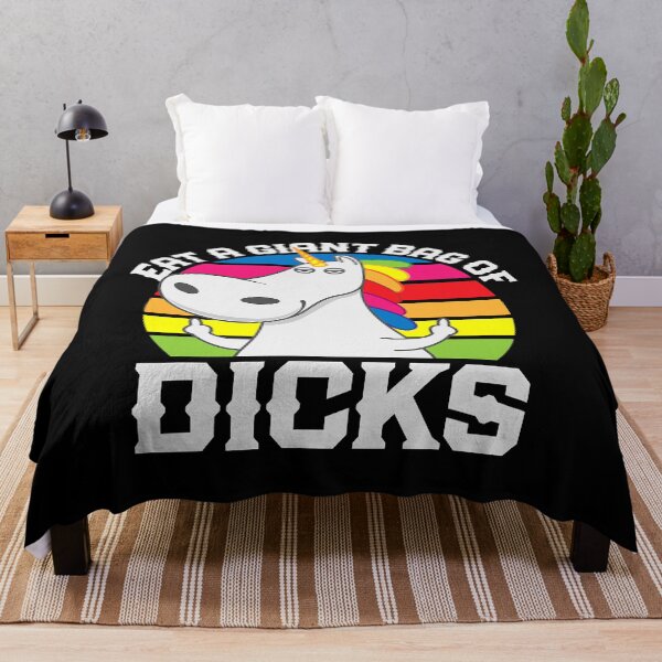 Item preview, Eat A Giant Bag of Dicks Unicorn Flipping The Bird Adult Gag designed and sold by douglasgary019.