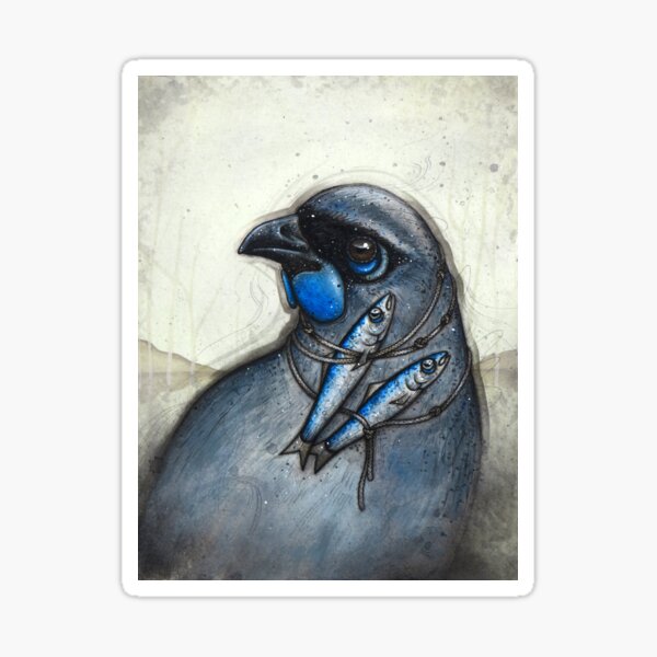 Item preview, Kokako Study designed and sold by A Curious Bestiary.