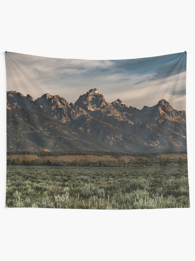 "Travel Mountain Nature Trees Tapestry - Grand Tetons - Jackson Hole Wyoming" Tapestry by 