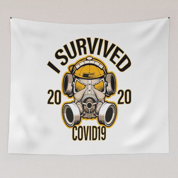 Aperçu de l'œuvre Coronavirus Memes Design I Survived Covid 19 2020 Slim Fit, For Man, Handmade, Trending créée et vendue par FWREQADU.