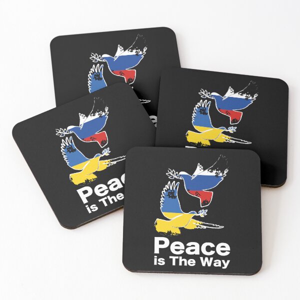 Item preview, Peace is the way, Stop the war in Ukraine and Russia. Ukrainian & Russian Flag. designed and sold by elmanchour.