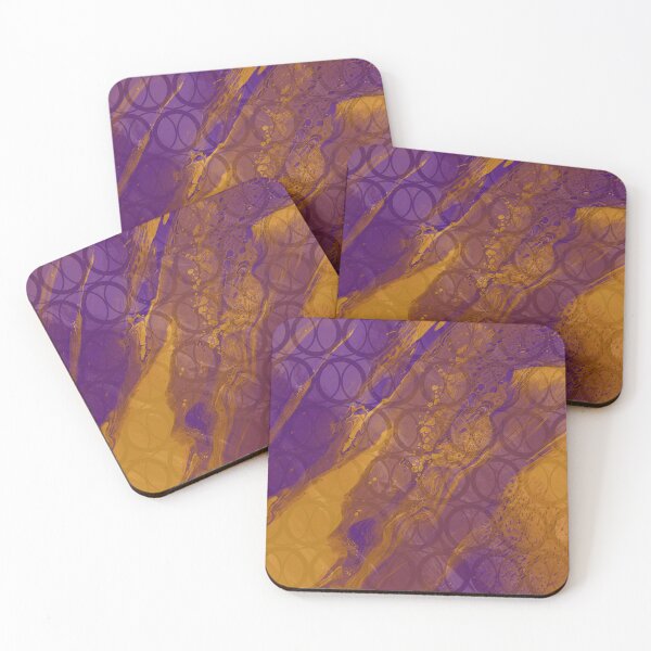 Item preview, Purple & Gold Loopy Geometric Abstract Pattern designed and sold by LusDigiArt.