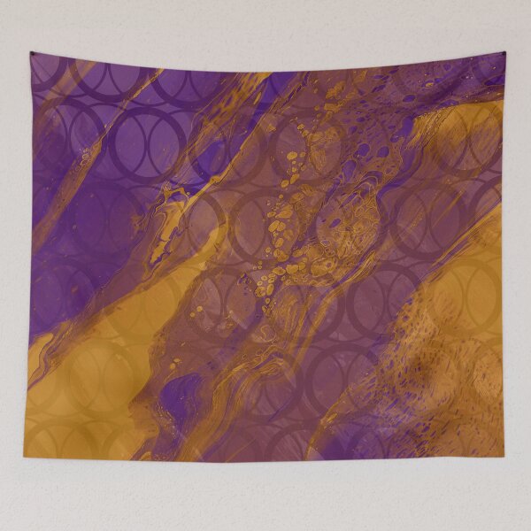 Item preview, Purple & Gold Loopy Geometric Abstract Pattern designed and sold by LusDigiArt.