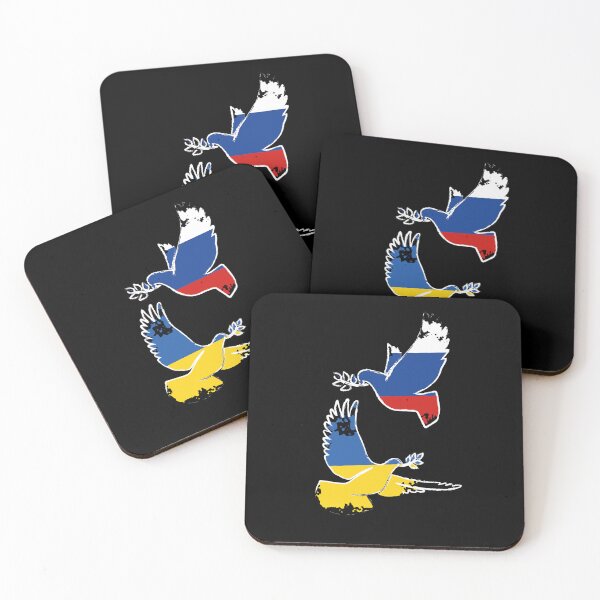 Item preview, Peace pigeons, Stop the war in Ukraine and Russia. Ukrainian & Russian Flag. designed and sold by elmanchour.