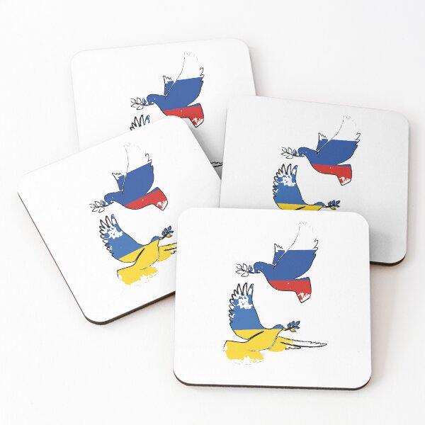 Item preview, Peace pigeons, Stop the war in Ukraine and Russia. Ukrainian & Russian Flag. designed and sold by elmanchour.
