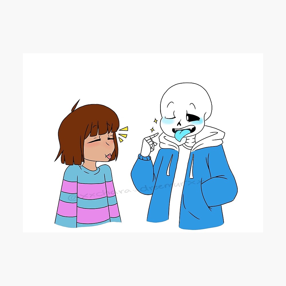 Lámina artística for Sale con la obra «Frisk and sans - undertale» de  xxcharaDxx | Redbubble