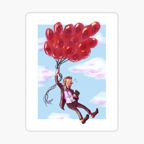 Taskmaster - Alex Horne flying with balloons because he little Sticker