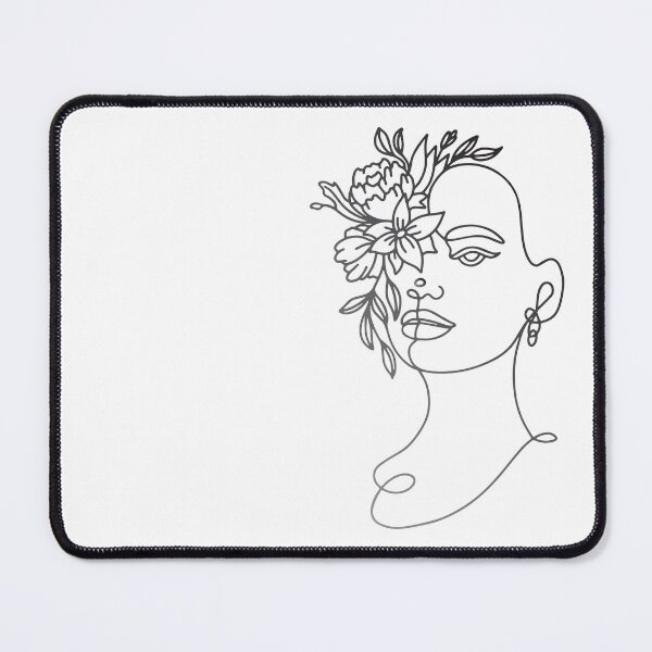 Item preview, Line art woman face with flower designed and sold by ZafranOnline.