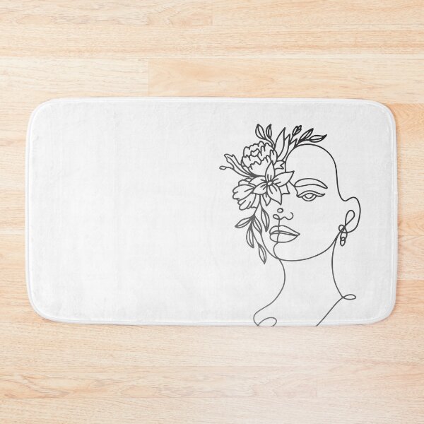 Item preview, Line art woman face with flower designed and sold by ZafranOnline.