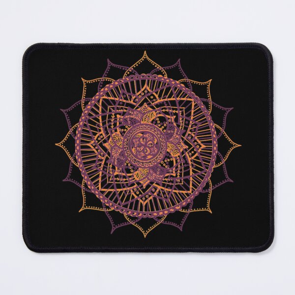Item preview, Doodled Gold Maroon Mandala Art Pattern designed and sold by LusDigiArt.