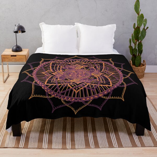 Item preview, Doodled Gold Maroon Mandala Art Pattern designed and sold by LusDigiArt.
