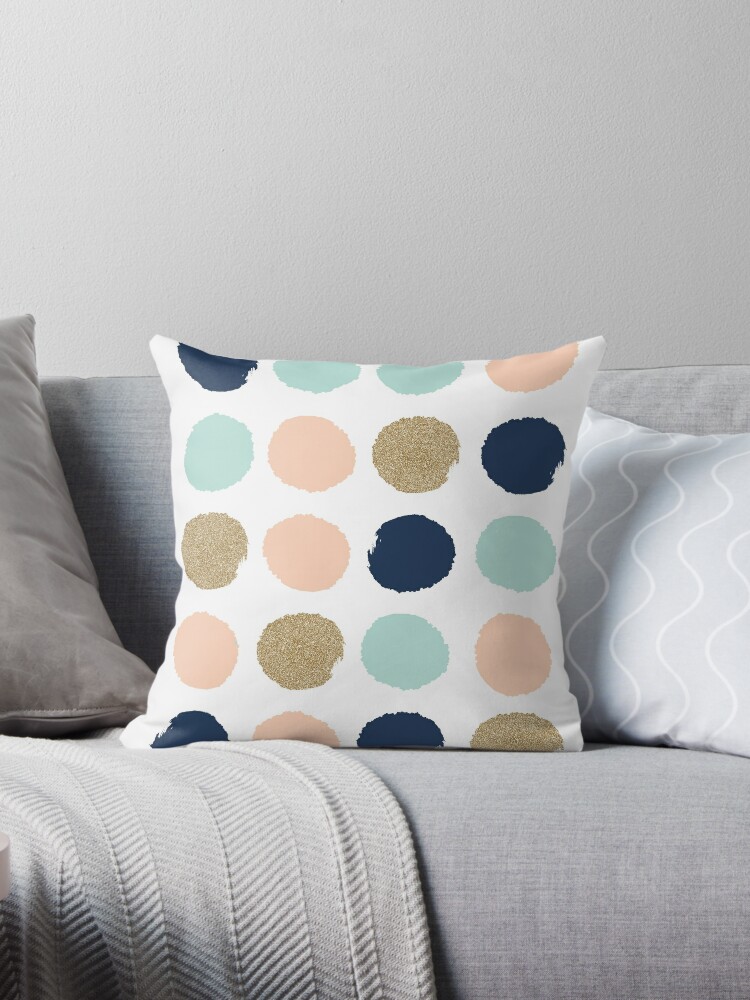 navy and turquoise throw pillows