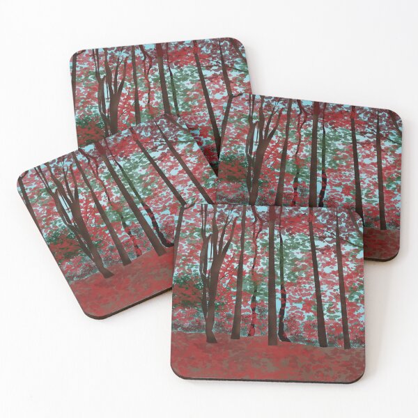 Item preview, Trees with red leaves painting designed and sold by skysshobu.