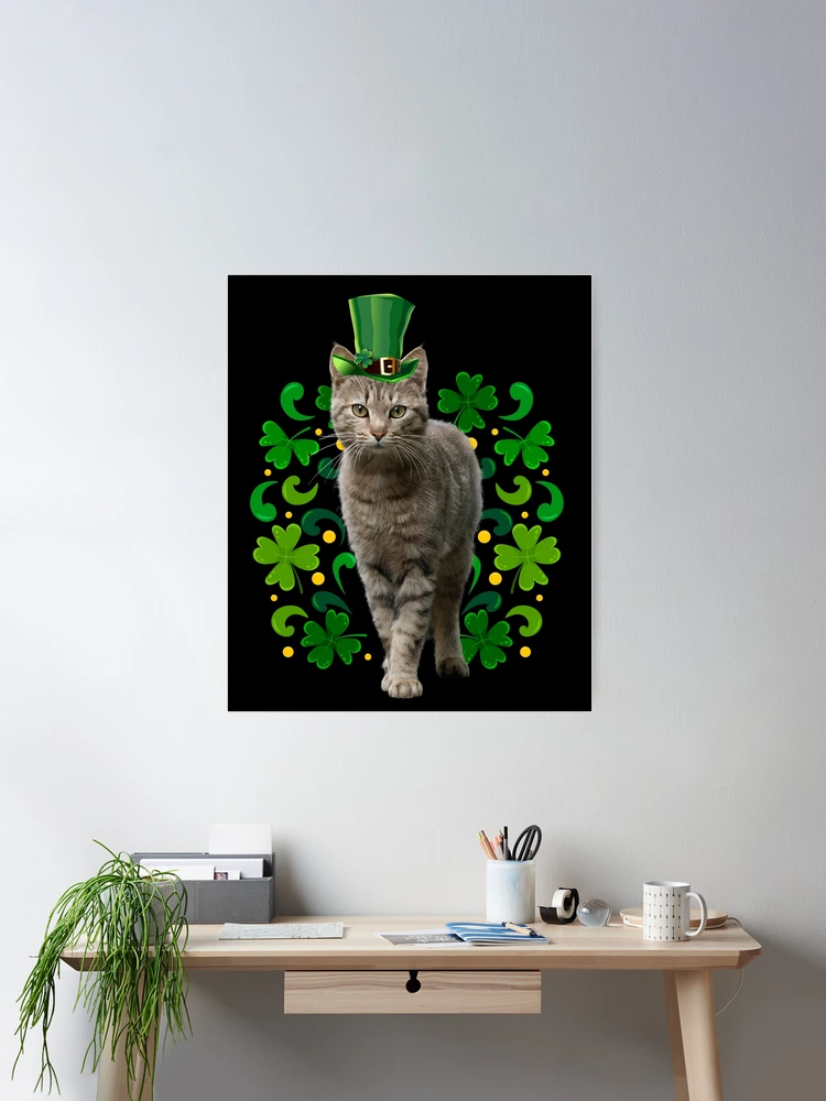 St Patrick's Day Irish Saint Patrick's Shamrock Walk Cat