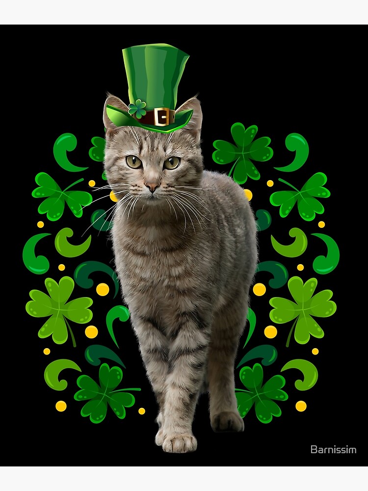 St Patrick's Day Irish Saint Patrick's Shamrock Walk Cat