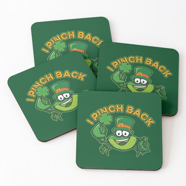 Item preview, Cute I PINCH BACK Funny Green Crab wearing St. Patrick’s Hat and holding Green Four-leaf Clover St. Patrick’s Day Quote Irish Humor Souvenir designed and sold by zenturtlemerch.